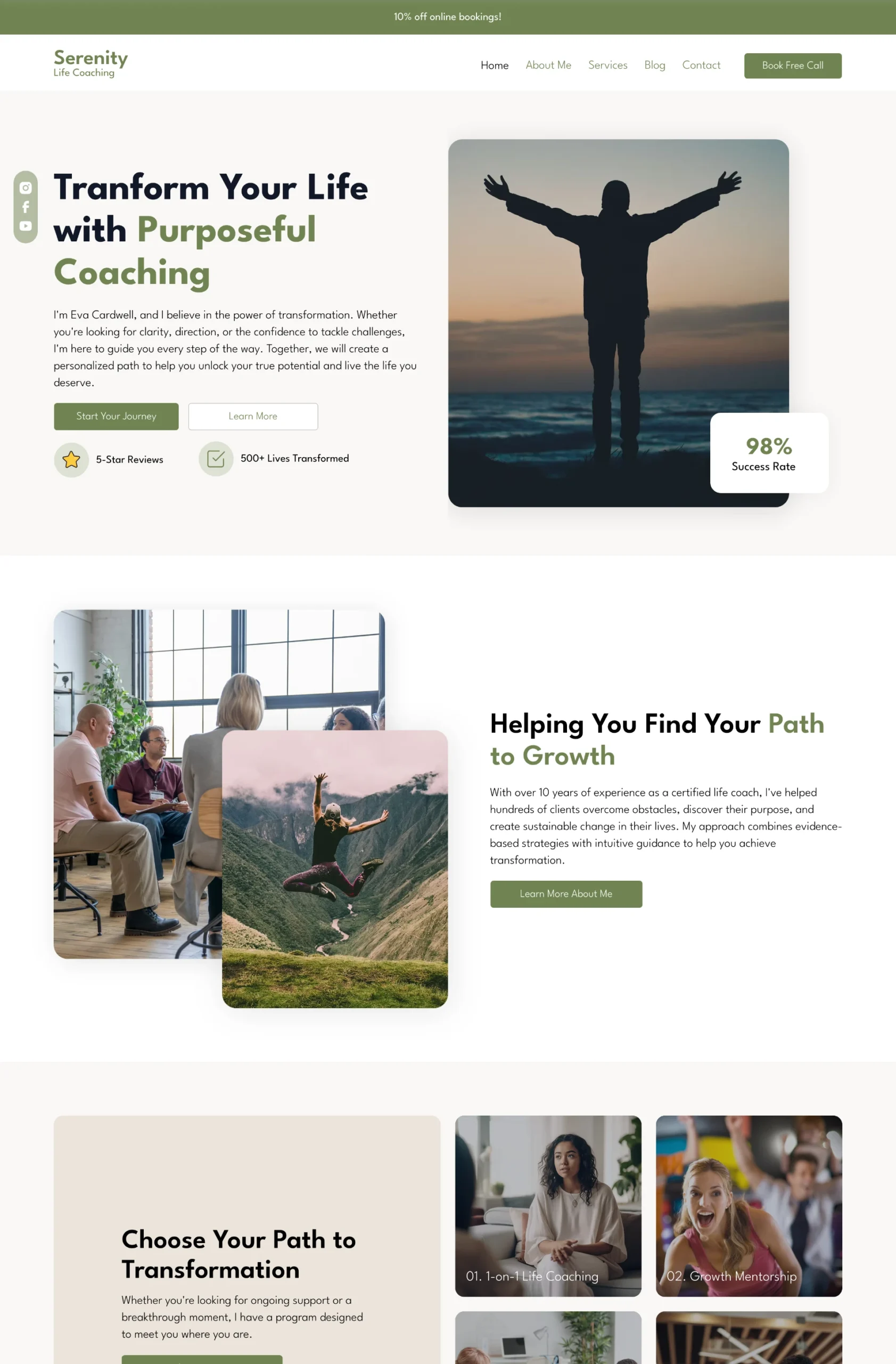 Life Coach Wix Website Template