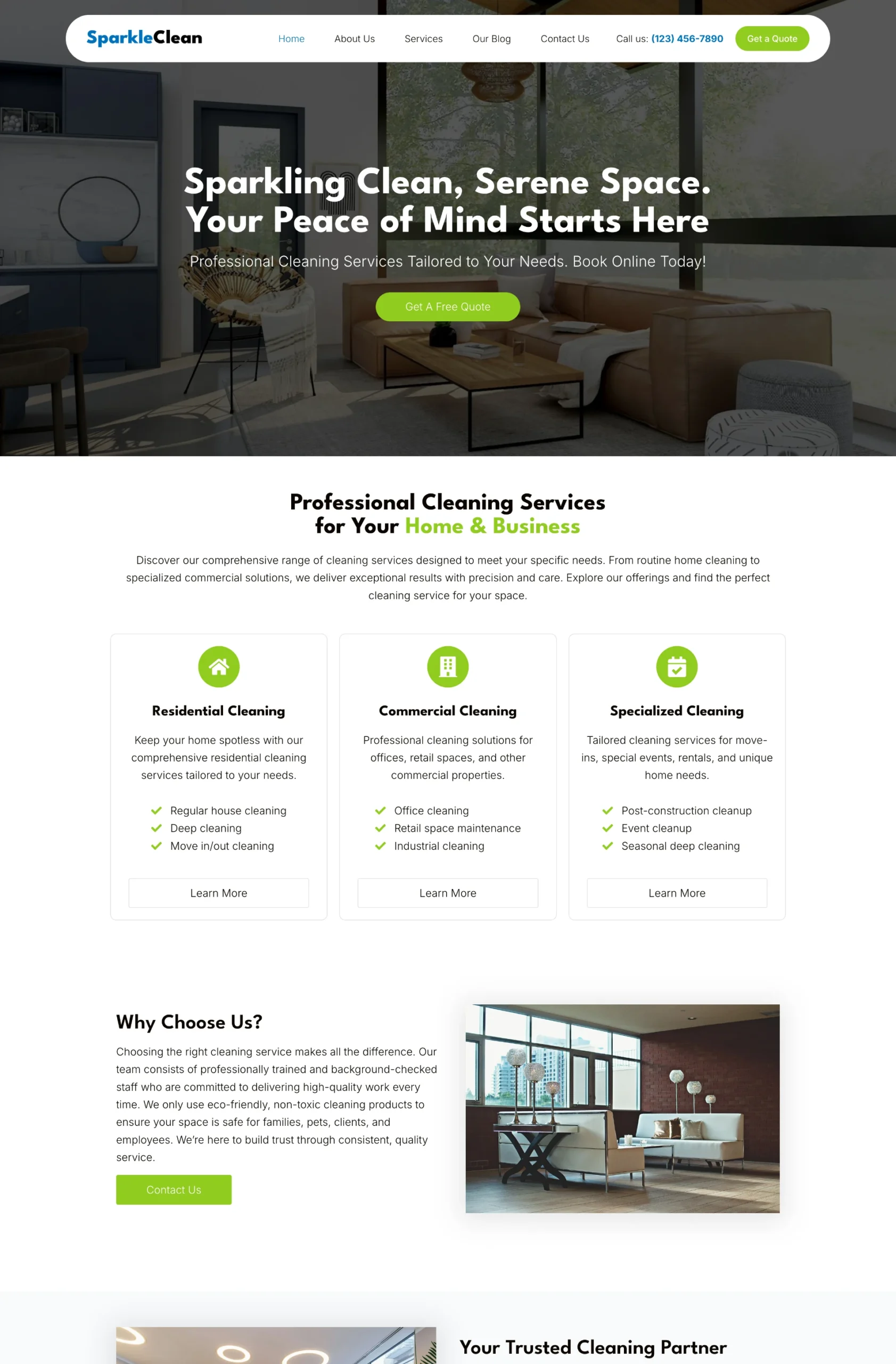 WordPress Cleaning Service Template
